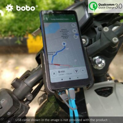 BOBO BM1 Jaw-Grip Bike Phone Holder (with fast USB 3.0 charger) Motorcycle Mobile Mount