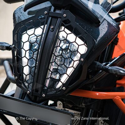 ZANA HEAD LIGHT GRILL HEXAGONAL BLACK STAINLESS STEEL KTM ADVENTURE 390/250